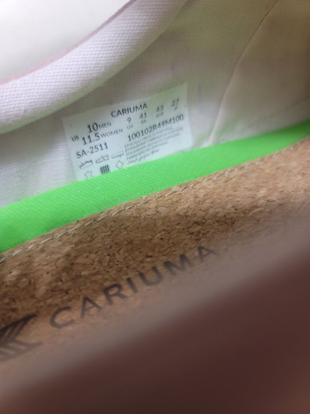 Cariuma Suede Embroidered Flower Sneaker-Sand Women Size 11.5 US New Multicolor - Picture 9 of 9